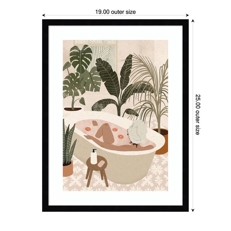 Home Spa Day by Victoria Barnes Wood Framed Wall Art Print - Black