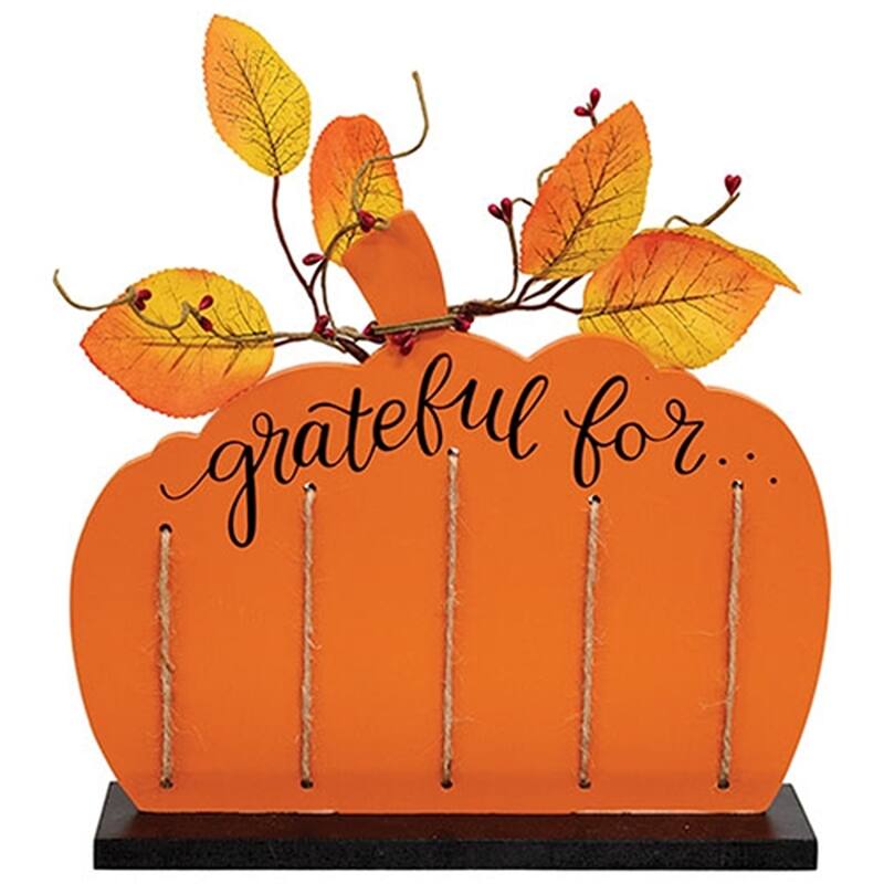 Grateful For Pumpkin Clipboard Fall Family Activity Decor - 10.50” x 2.50” x 9.50”
