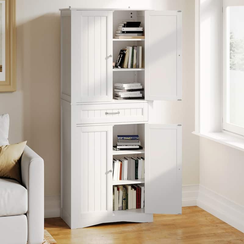 71''Kitchen Pantry Storage Cabinet, Storage Cabinet Buffet, Freestanding Kitchen Storage Cabinet with 4 Adjustable Shelves