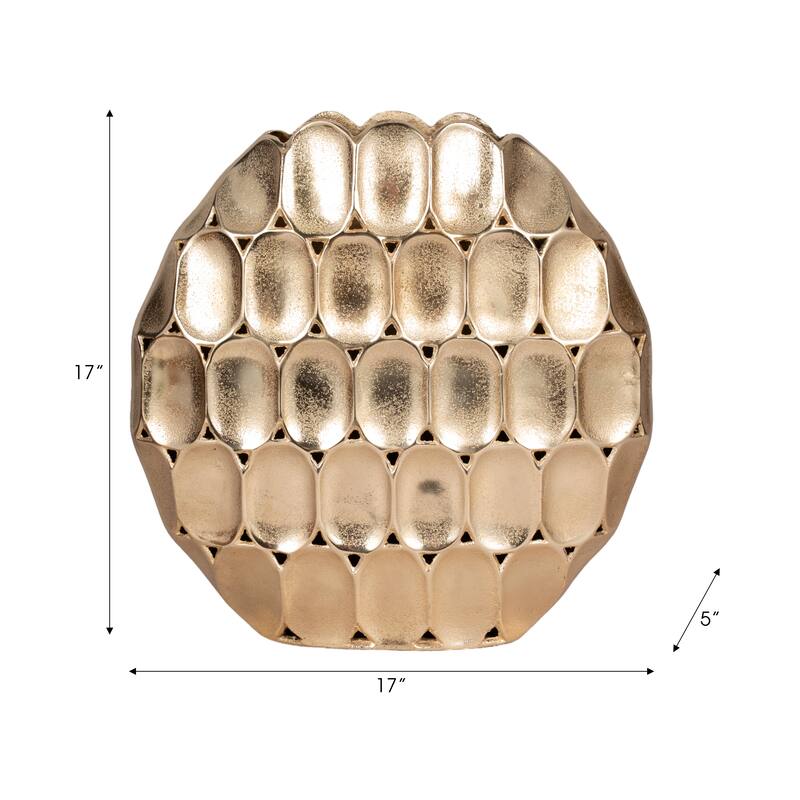 Sagebrook Home Modern Metal Textured Oval Vase
