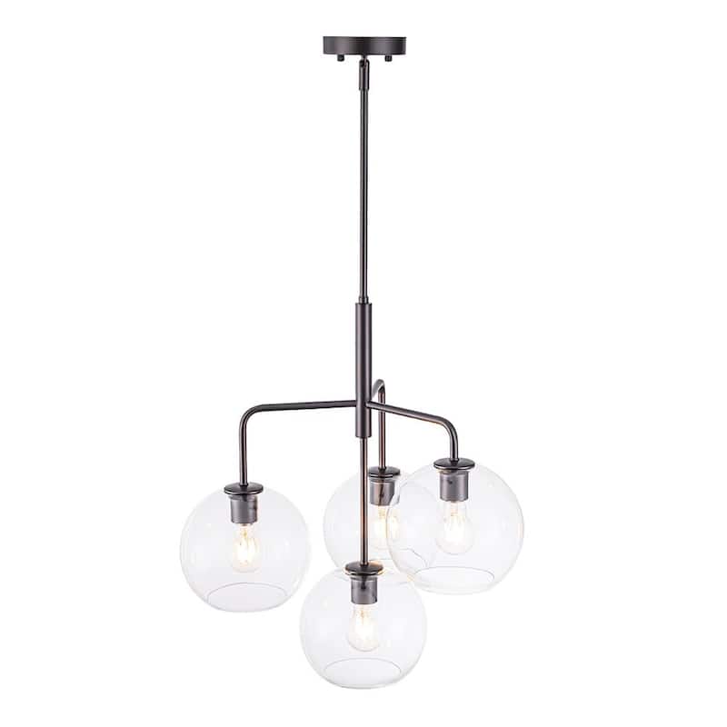 Contemporary Glass Globe 4-Light Sputnik Pendant Chandelier