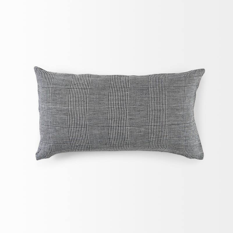 Ramone 14 x 26 White and Black Fabric Decorative Pillow Cover
