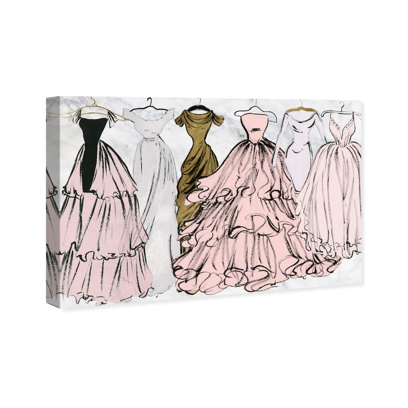 Wynwood Studio Canvas Fashion and Glam Pastel Spring Gala Basics Pink and Pastel Pink Glam Wall Art Canvas Print