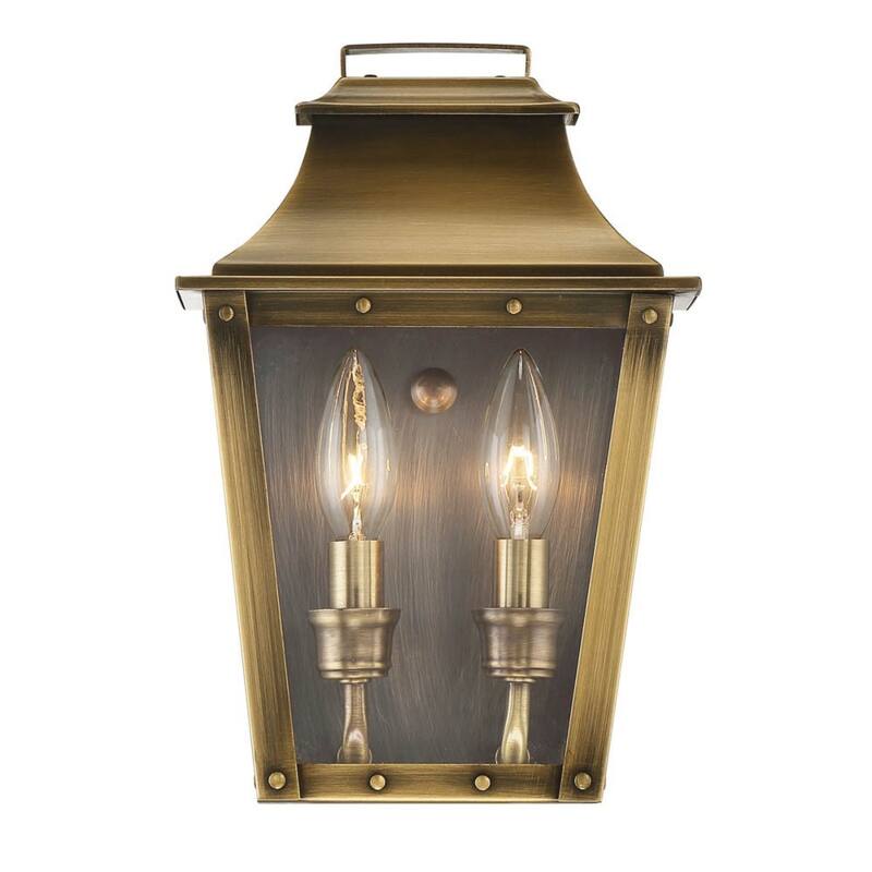 2-Light Pocket Wall Lantern Asian Design with Tapered Glass Shades - 5.25” x 7.50” x 11.50”