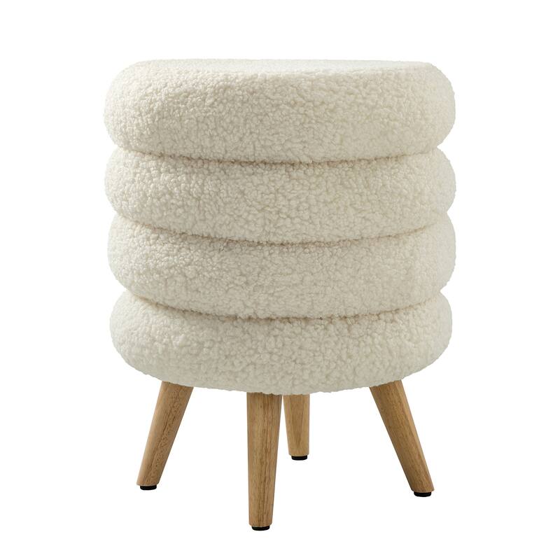 Deonicio 15.7" Wide Ottoman with Solid wood Legs, Set of 2