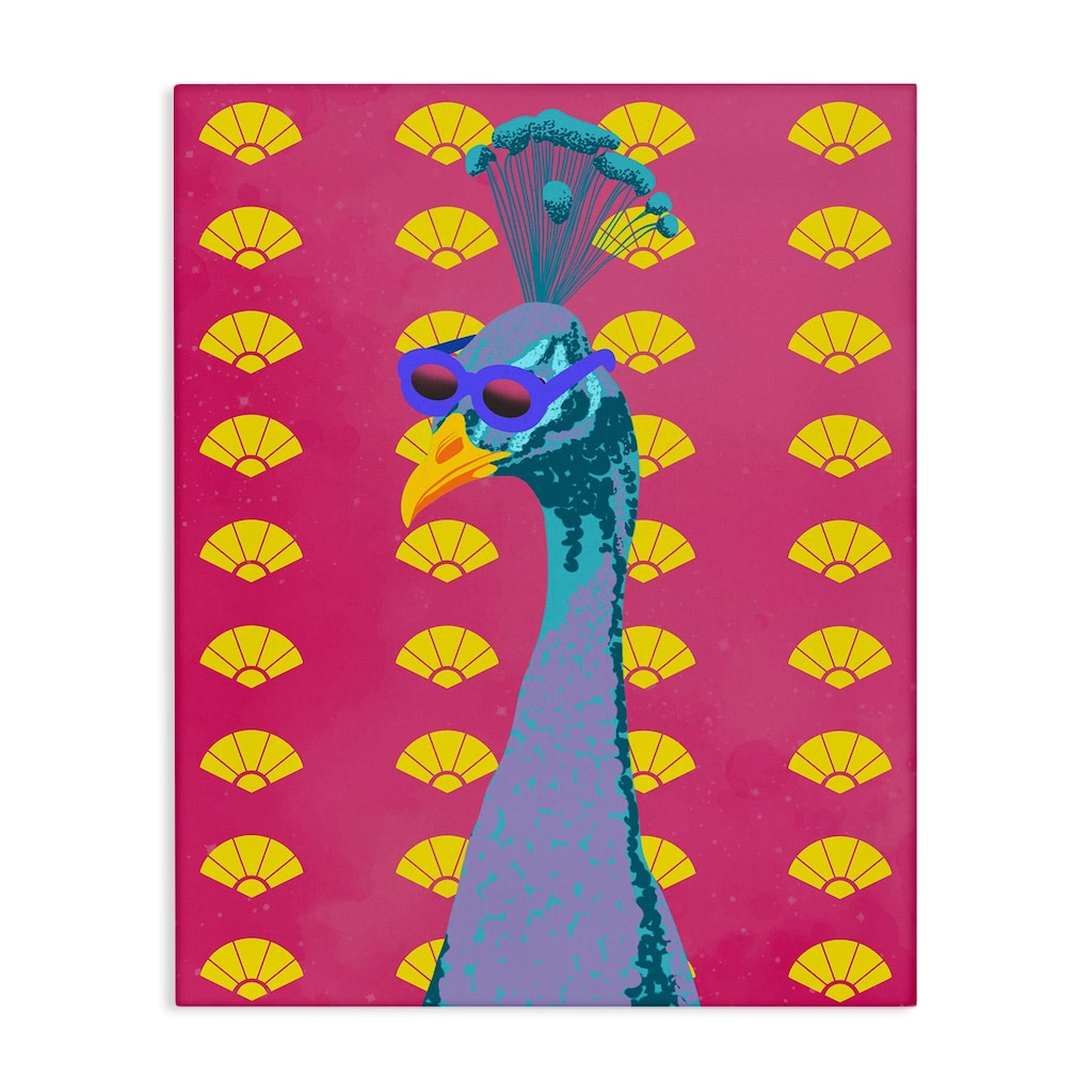 Stupell Vibrant Mod Peacock Canvas Wall Art Design By Marcus Prime