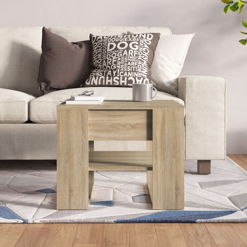vidaXL Coffee Table End Table Sofa Table Living Room Furniture Engineered Wood - 21.9" x 21.7" x 17.7"