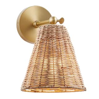 Bellevue SHWS96229 11" Tall Bathroom Sconce with Rattan Shade