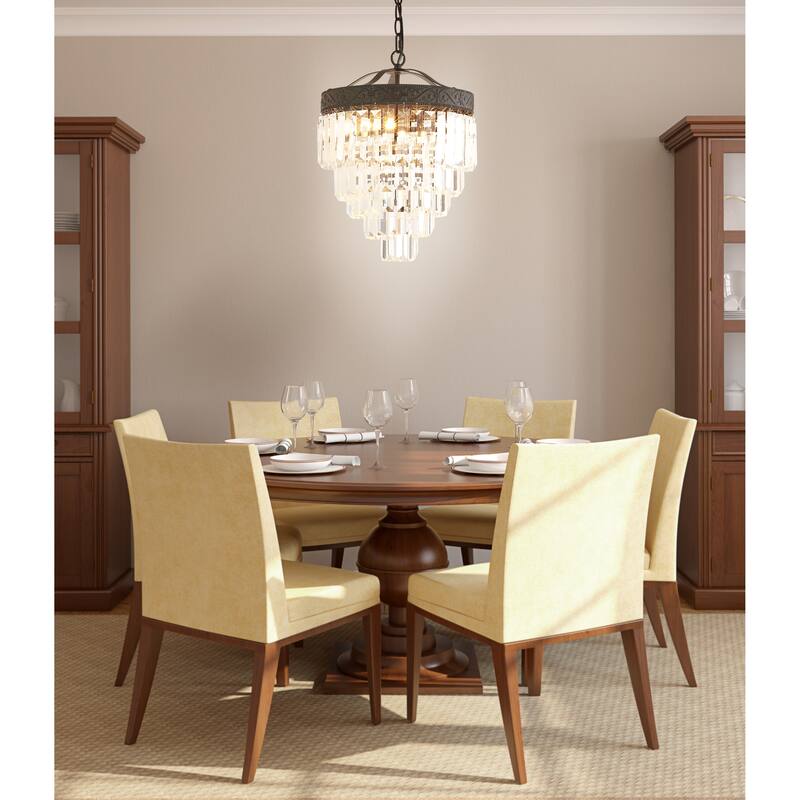 Gaines Crystal LED Chandelier, Polished Nickel/Clear by JONATHAN Y