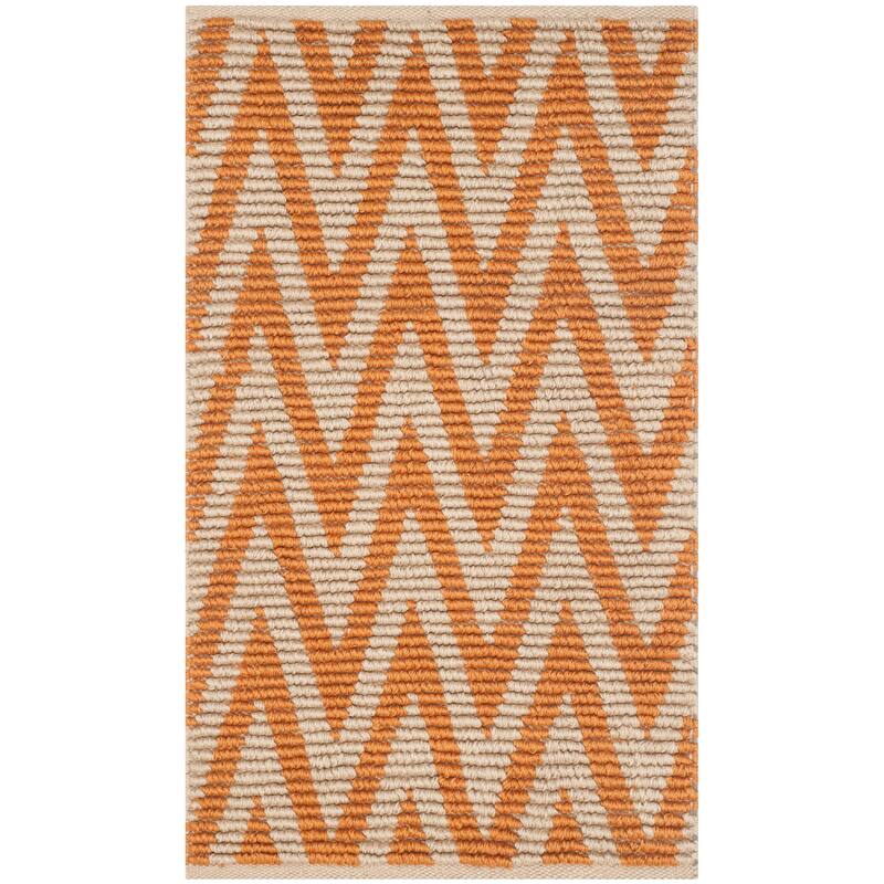SAFAVIEH Handmade Cape Cod Mattye Coastal Jute Rug - 2'3" x 3'9" - Natural/Orange - Rectangle