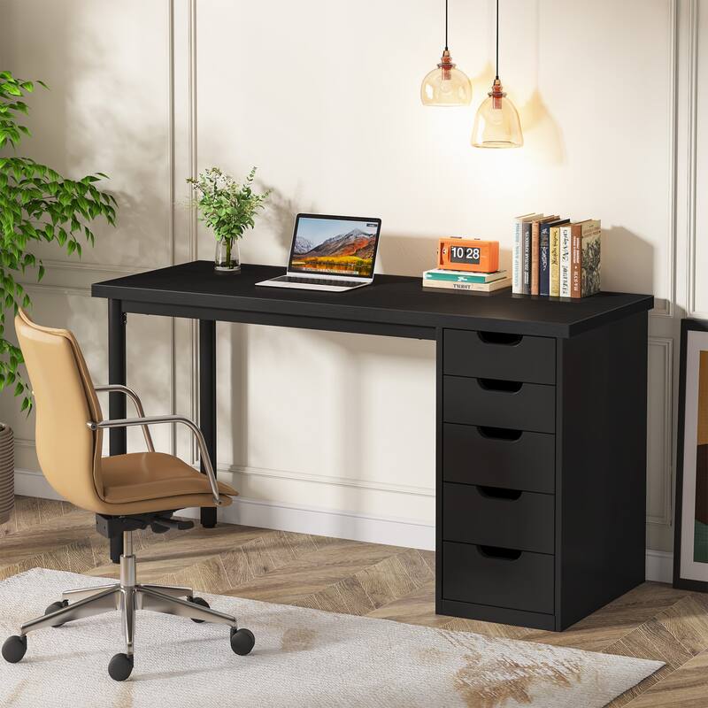 Vanity Desk with 5 Drawers, Modern Makeup Desk with Mulitple Storage, Gifts for Christmas