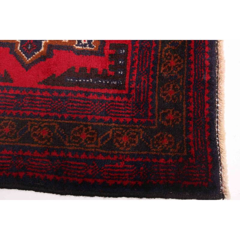 ECARPETGALLERY Hand-knotted Teimani Red Wool Rug - 3'8 x 6'10