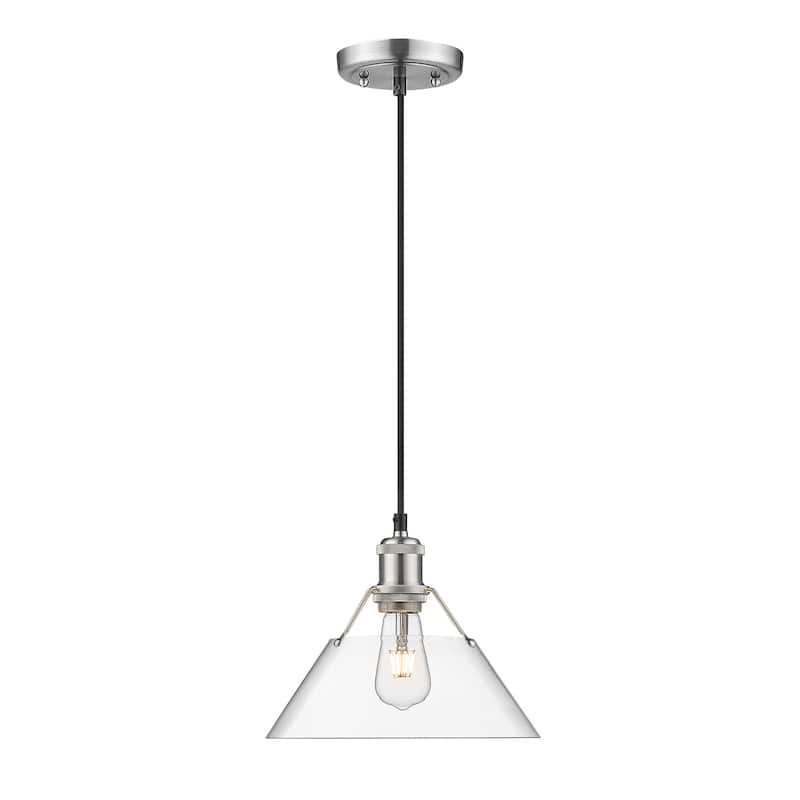Orwell 10" Wide Medium Pendant in Pewter with Clear Glass - Silver