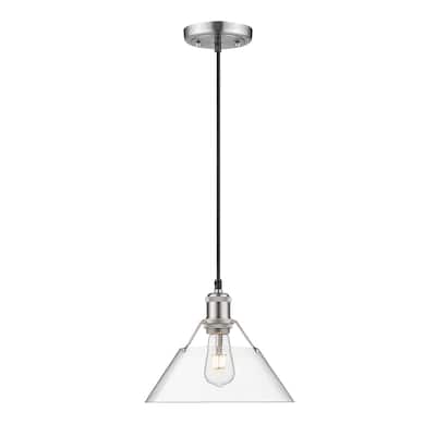 Orwell 10" Wide Medium Pendant in Pewter with Clear Glass - Silver
