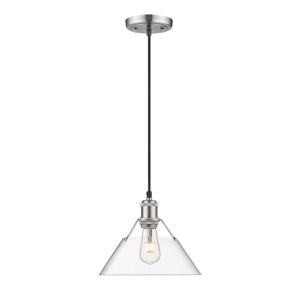 Orwell 10" Wide Medium Pendant in Pewter with Clear Glass - Silver