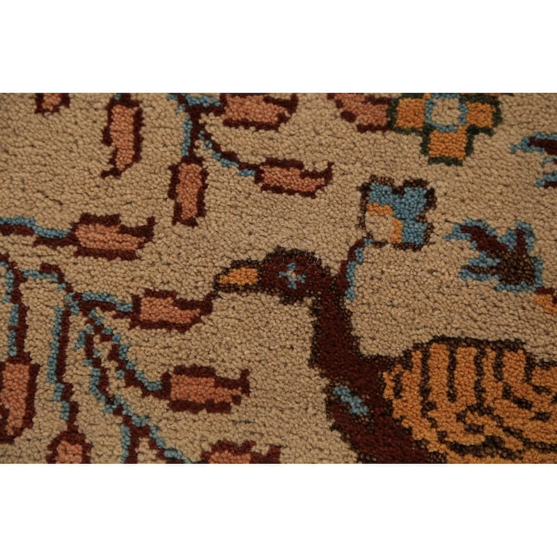 Animals Design Ziegler Indian Foyer Rug Hand-Knotted Wool Carpet - 2'8"x 6'0"