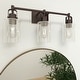 preview thumbnail 1 of 5, 3-Light Bathroom Vanity Light with Cylinder Clear Glass Shades