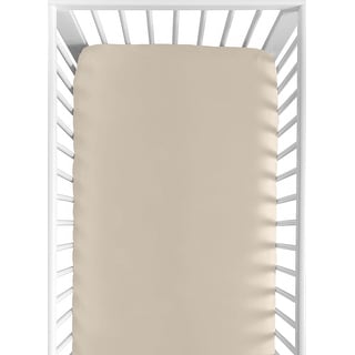 Beige Fitted Crib Sheet Girl Solid Color Taupe Vintage Floral Boho Shabby Chic Rose Flower Boho Bohemian Farmhouse Collection