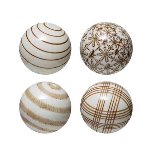 Stoneware Brown Orbs, Set of 4 Styles