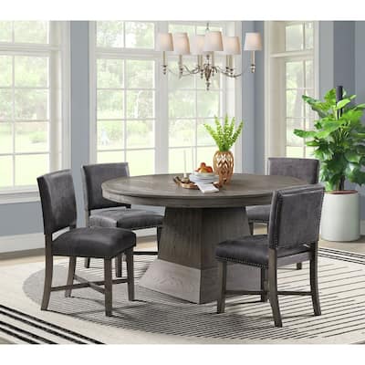 Vintage Grey Dining Chairs - Set of 2 - Modern Farmhouse Side Chairs for Kitchen or Dining Room - 33