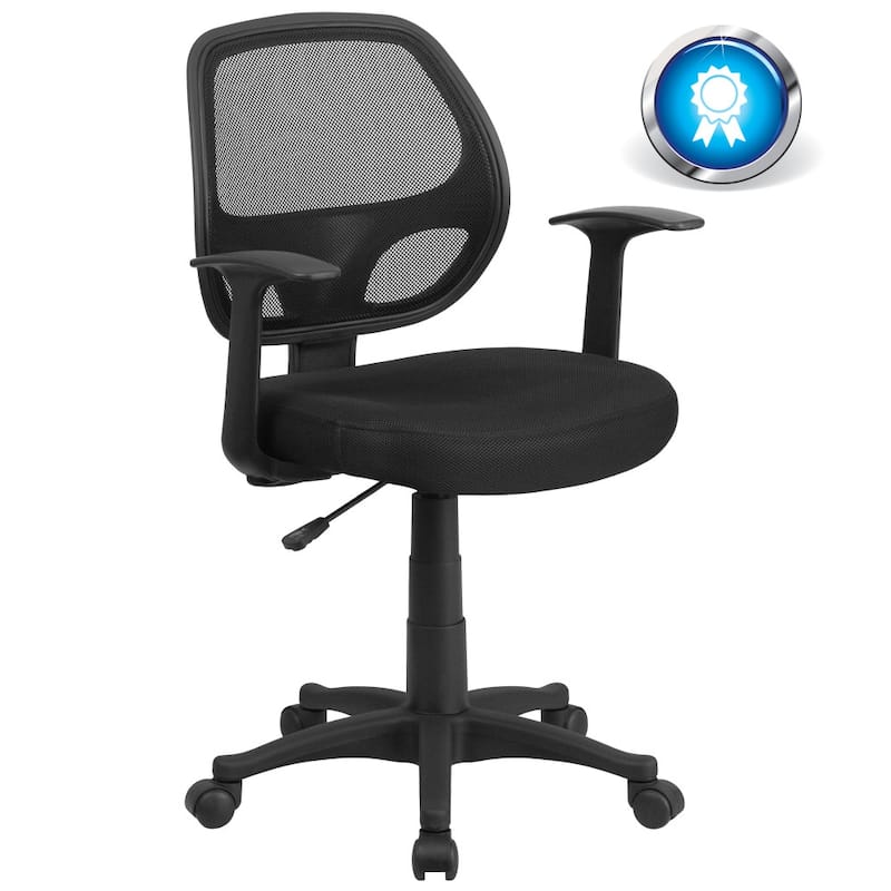 Mid-Back Mesh Swivel Task Office Chair with T-Arms - Office Furniture - 21"D x 24"W x 34.25" - 39"H