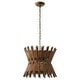 preview thumbnail 13 of 15, 16" Retro Brass Wood Hourglass 4-Light Chandelier Geometric Metal Adjustable Pendant Light for Foyer