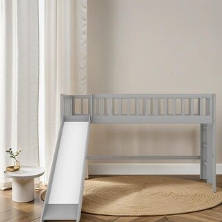 Twin Size Low Loft Bed with Ladder and Slide - Bed Bath & Beyond - 40404482