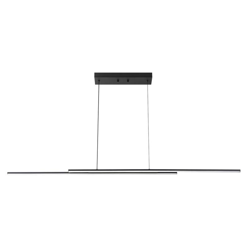 59" Modern Black/Gold Linear Integrated LED Pendant Kitchen Island Light Bar