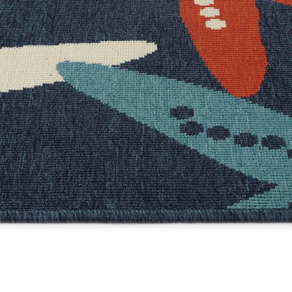 Kaleen Amalie 2 x 8 Navy Indoor/Outdoor Coastal Runner Kaleen Amalie 2 x 8 Navy Indoor/Outdoor Coastal Runner