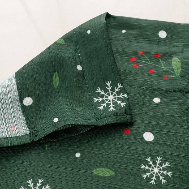 Gingerbread Christmas Holiday Kitchen Curtain green