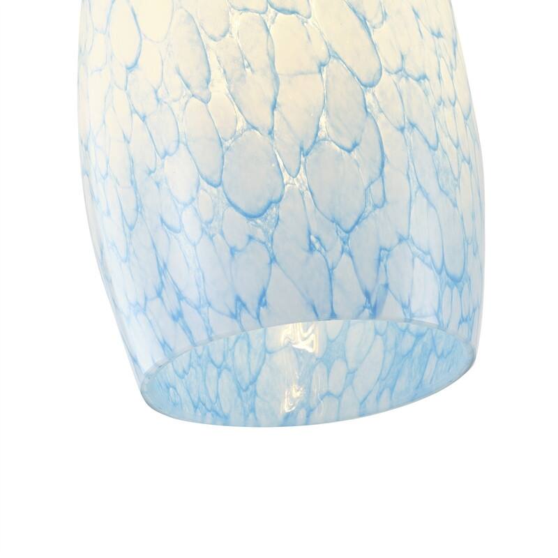 Modern Matte Black 1 Light Pendant with Blue Art Glass for Kitchen Island Dining Room