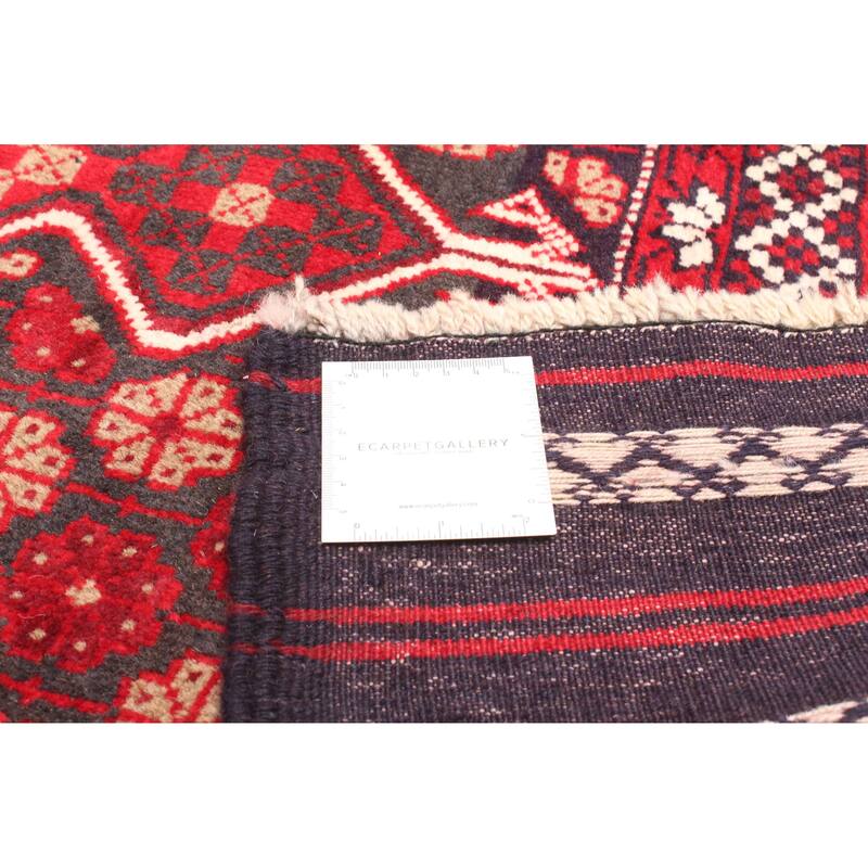 ECARPETGALLERY Hand-knotted Teimani Red Wool Rug - 2'11 x 4'10