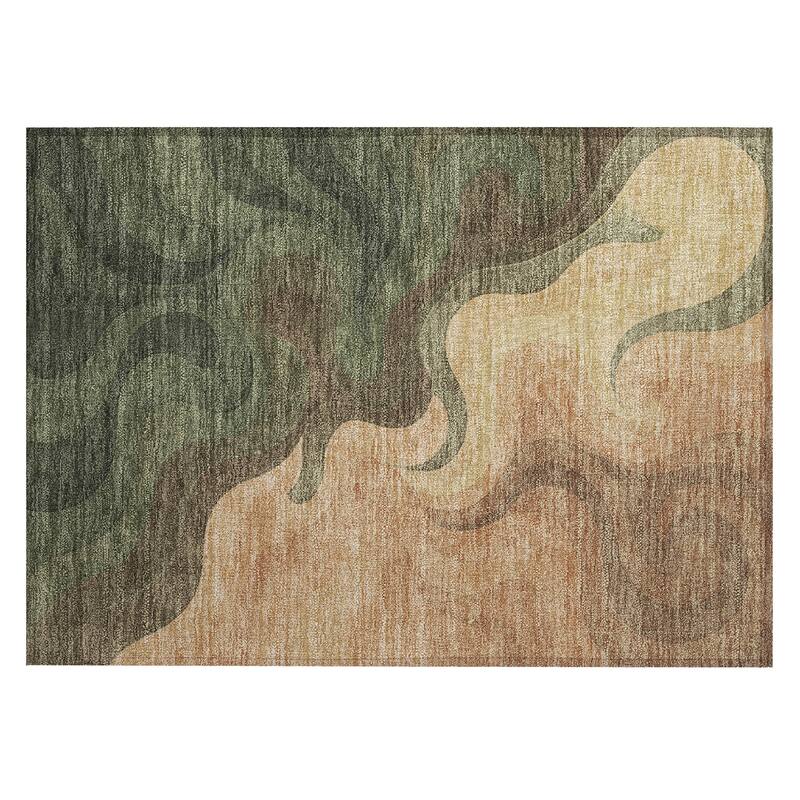 Machine Washable Indoor/ Outdoor Modern Dejuan Chantille Rug