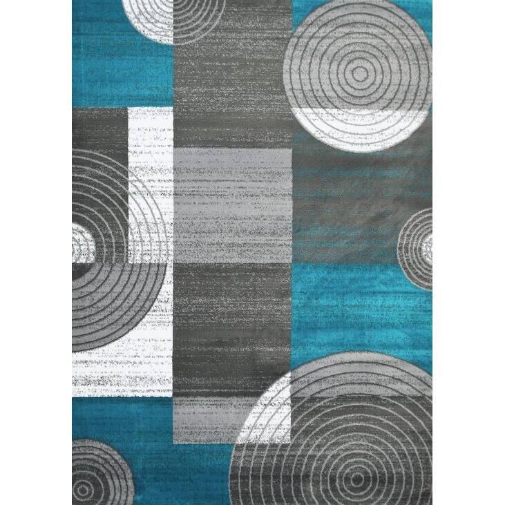 Luxe Weavers Modern Trendz Collection Turquoise 8x11 Geometric Area Rug