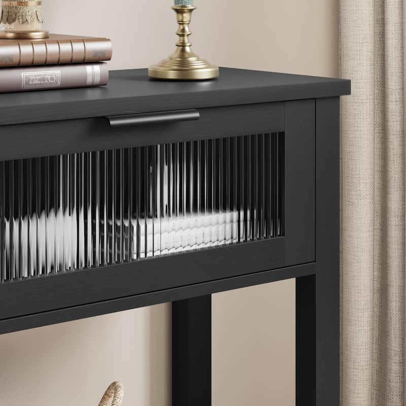 Entryway Table with 2 Glass Drawers