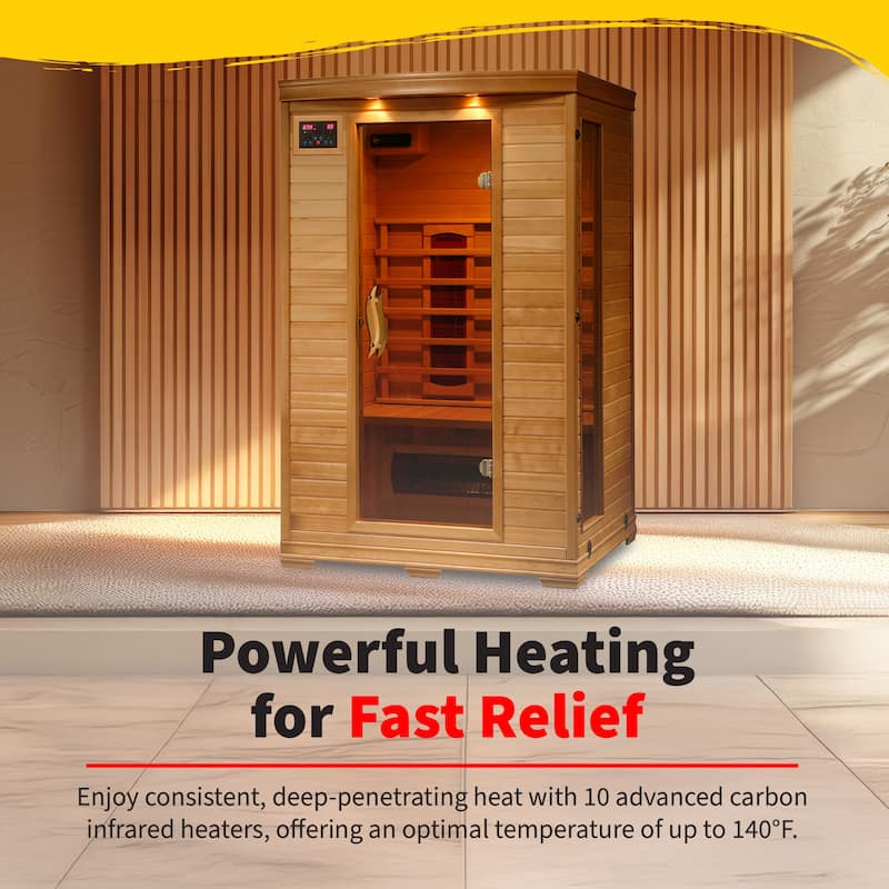 HeatWave Coronado 2-Person Hemlock Infrared Sauna with 5 Ceramic Heaters