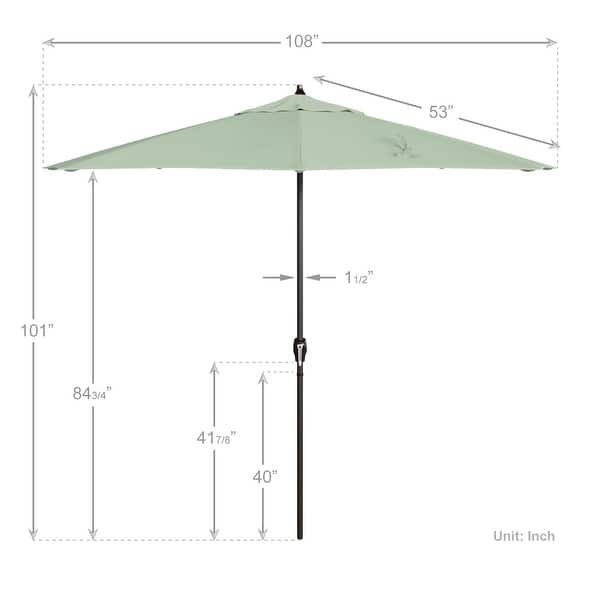 dimension image slide 0 of 29, North Bend 9-foot Round Auto-tilt, Bronze Finish, Sunbrella Patio Umbrella by Havenside Home