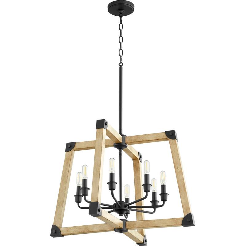 Quorum International Alpine 8 Light 26" Wide Chandelier - Noir / Driftwood