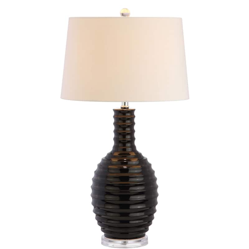 Dallas 29.5" Ceramic LED Table Lamp, White by JONATHAN Y