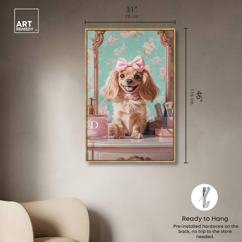 Cute Doxxie at the Vanity Canvas by Art Remedy