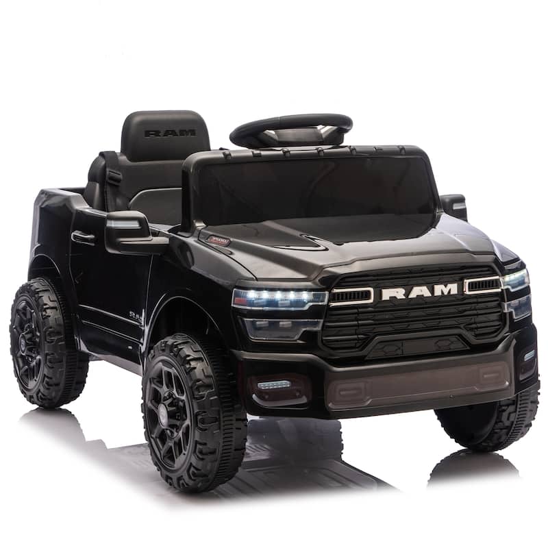 Licensed Dodge RAM 3500 12V Kids Ride On Truck, W/ Remote Control, 2WD & Rear Shock Suspension, LED Headlights