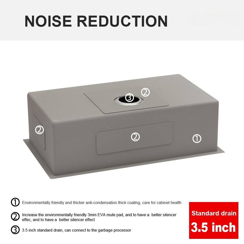Undermount Kitchen Sink 16 Gauge 9 Inch Deep Single Bowl Kitchen Sink Basin, Includes Drain Assembly (No Additional Accessories) - Brushed Nickel