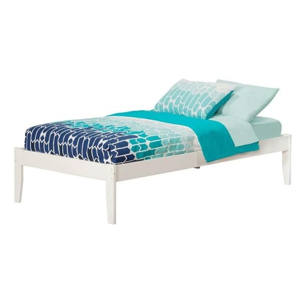 Twin Xl Solid Hardwood Platform Bed Frame In White Wood Finish Overstock 29063069 Most families' commonly availed size is the xl bed frame because they are providing enough most bed frames are made by wood and metal, but very rarely, we do find twin xl beds frame made of wood. twin xl solid hardwood platform bed frame in white wood finish
