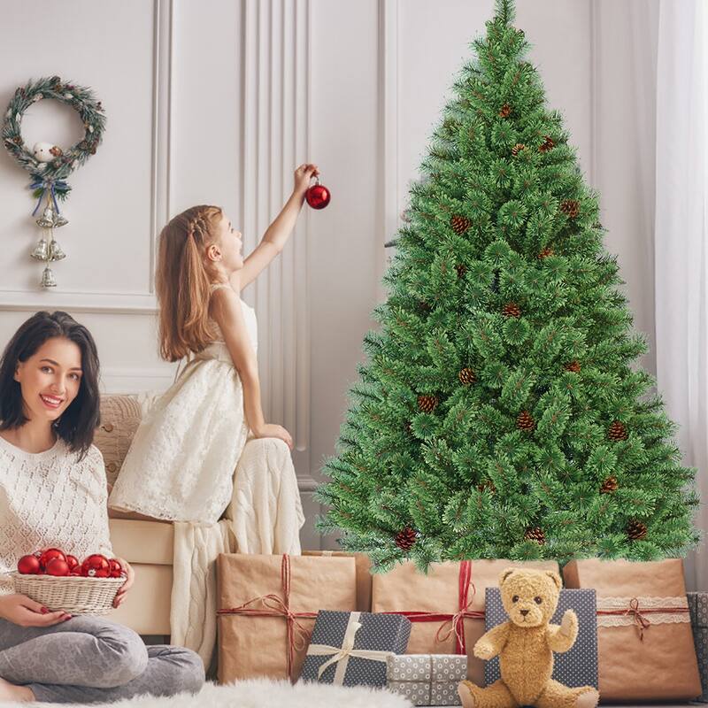 6 FT Pre lit Christmas Tree Flowering Hinged Christmas Tree