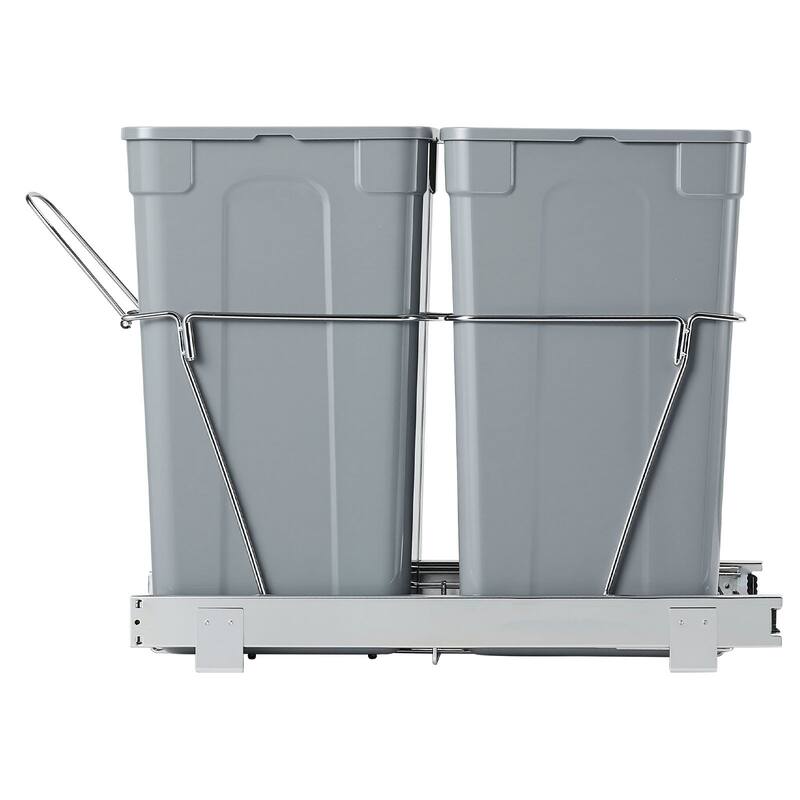 Pullout Trash Bin Soft Close Under Cabinet Waste Container with Door Kit