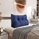 preview thumbnail 1 of 5, WOWMAX Decorative Bed Rest Wedge Pillow Blue Linen Blend Oversized