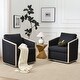 preview thumbnail 59 of 165, KINWELL 31"W Oak Frame Upholstered Swivel Barrel Armchair