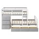 preview thumbnail 6 of 13, Gray Twin over Twin Size Pine Wood Loft Bunk Bed with Drawers and Ladder for Bedroom
