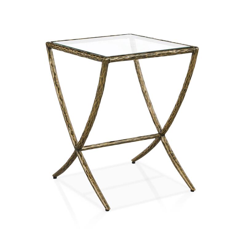 247 Shop At Home Lalia Modern Hammered Metal Accent Side Table