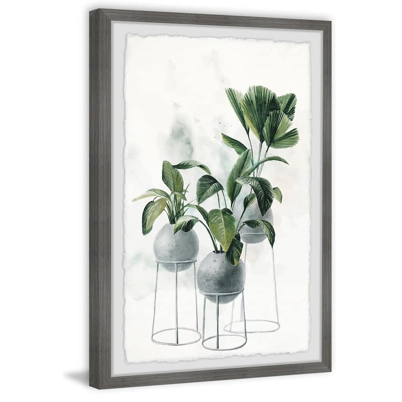 Ceramic Plant Pots II Framed Wall Art, Nature-Inspired Accent - Refreshing Botanical Touch for Your Walls